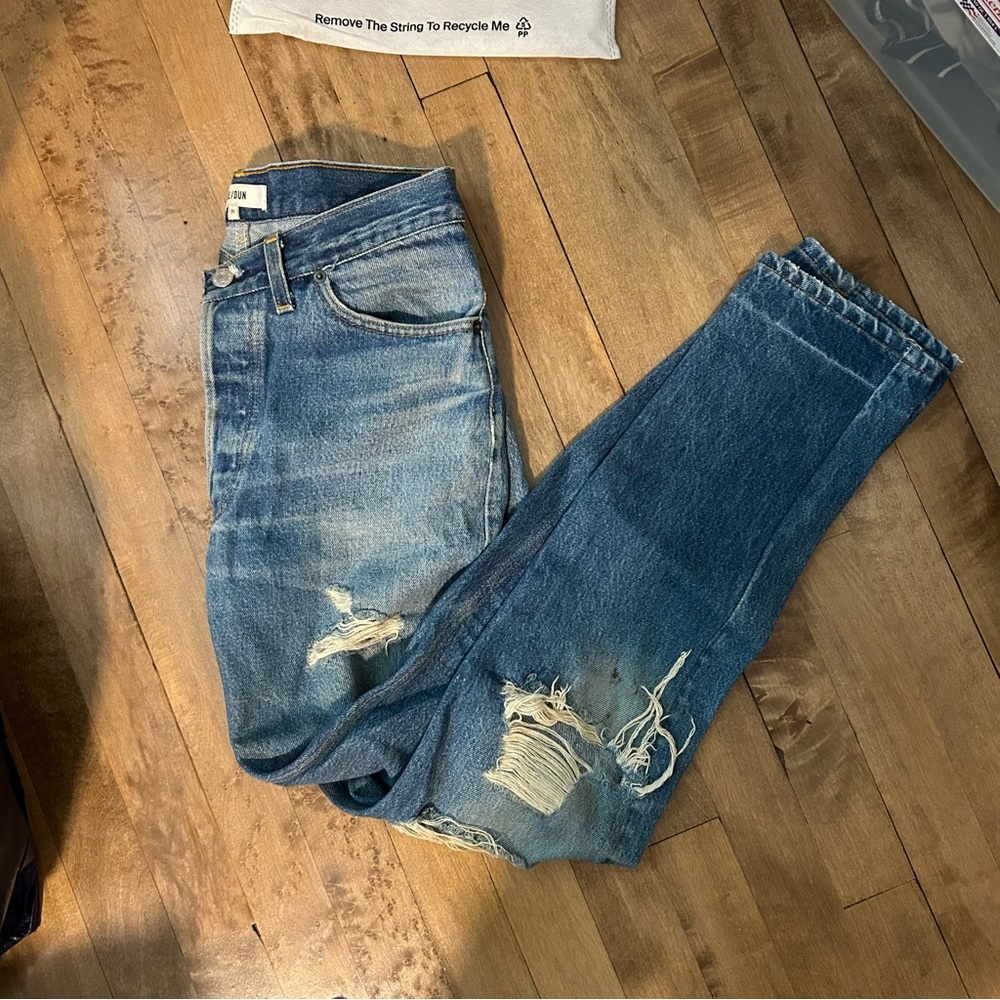 Re/Done Vintage Levi’s Straight Leg Distressed Denim Jeans
